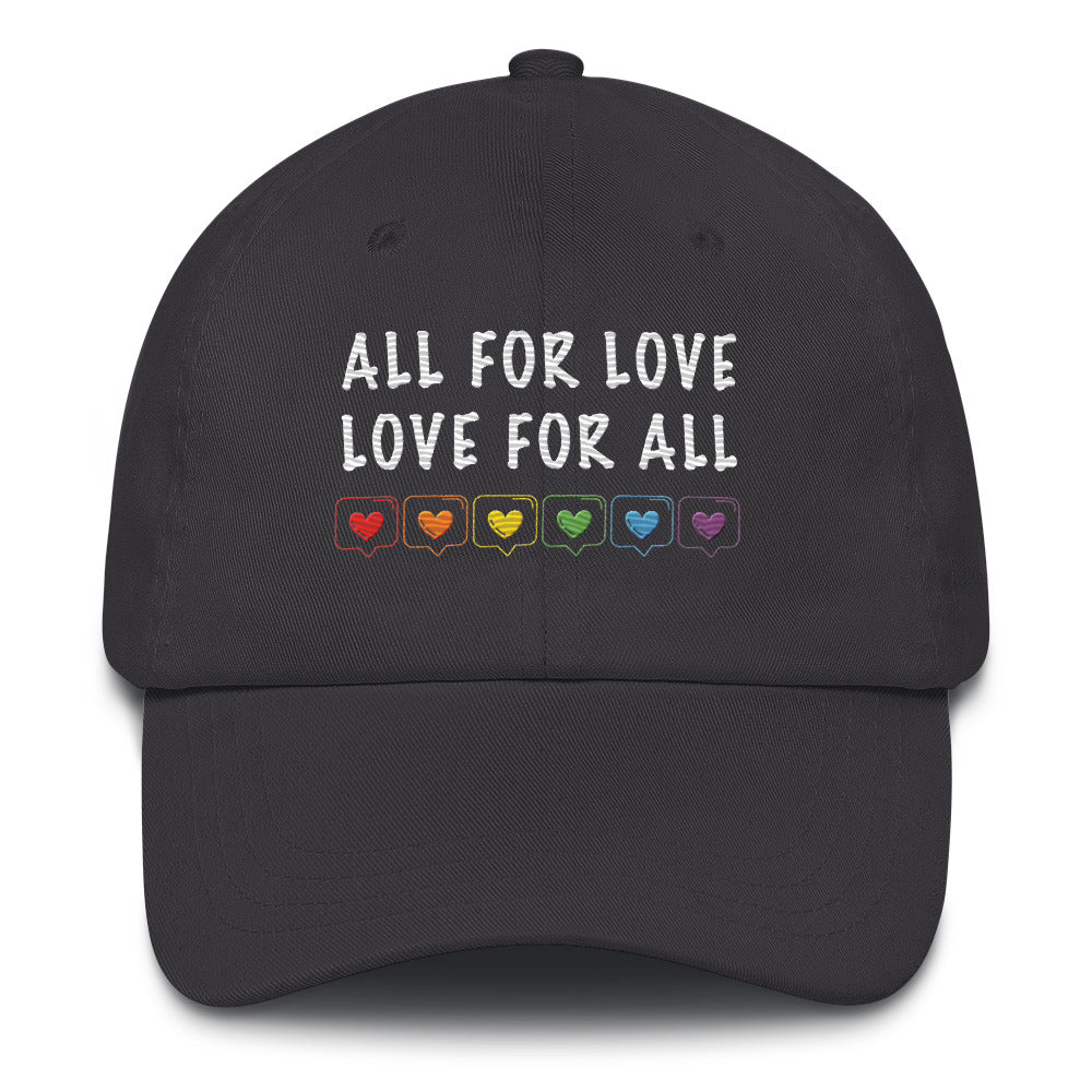 All For Love Love For All LGBTQ Pride Hat
