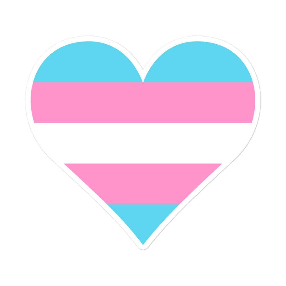 Transgender Pride Heart Bubble-free stickers
