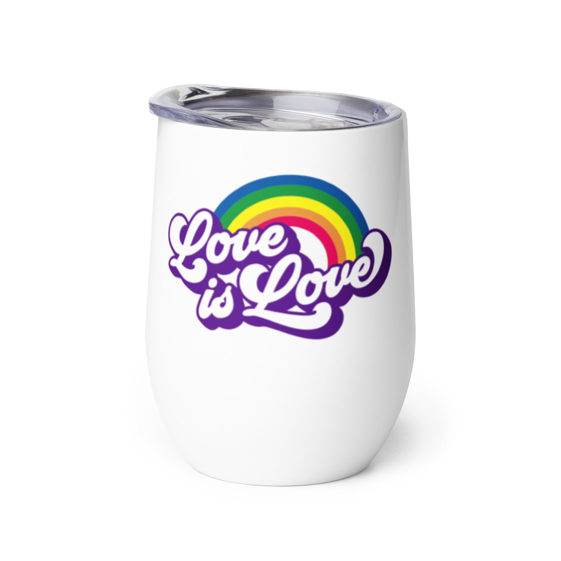 Love is Love Gay Pride Wine tumbler - gay pride apparel