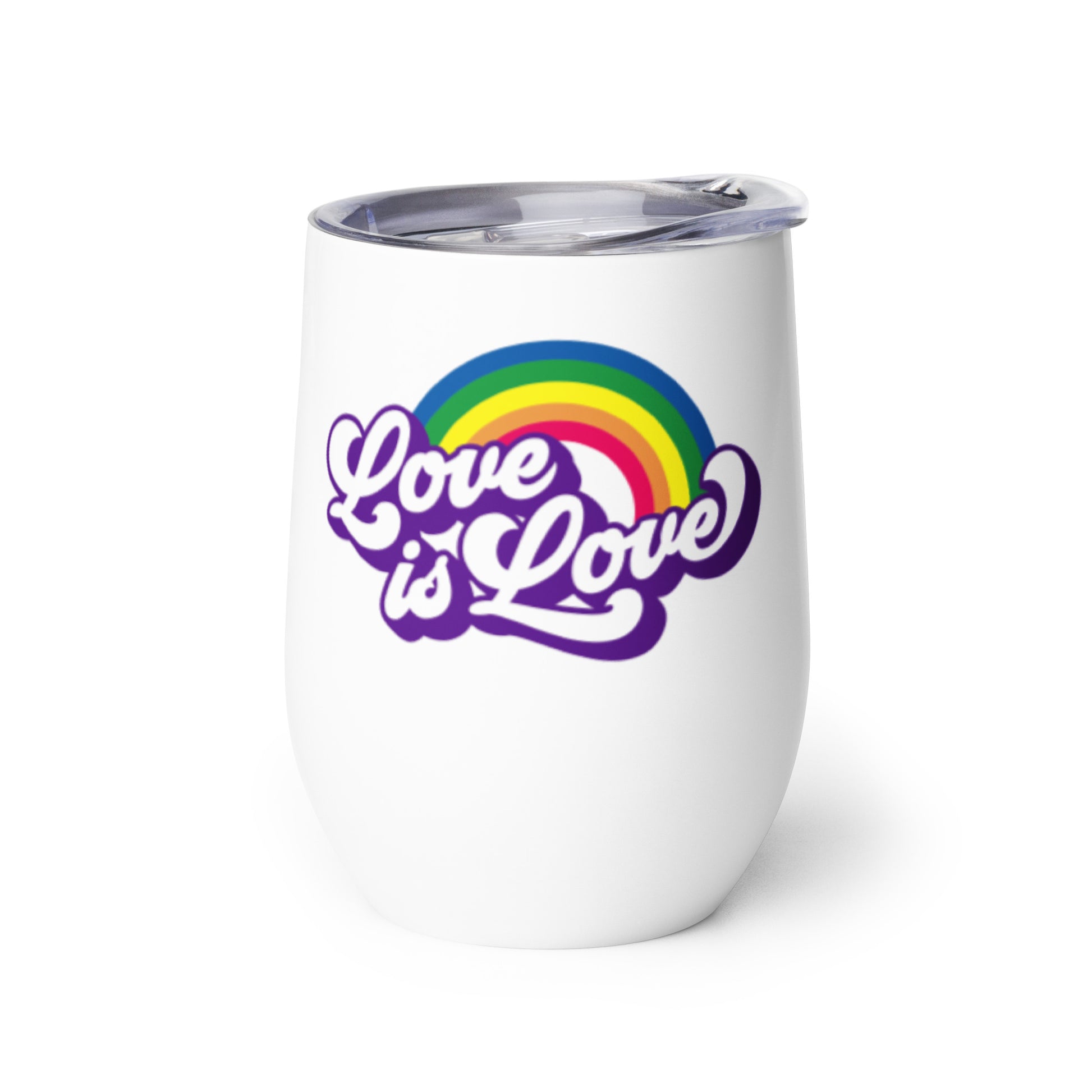 Love is Love Gay Pride Wine tumbler - gay pride apparel