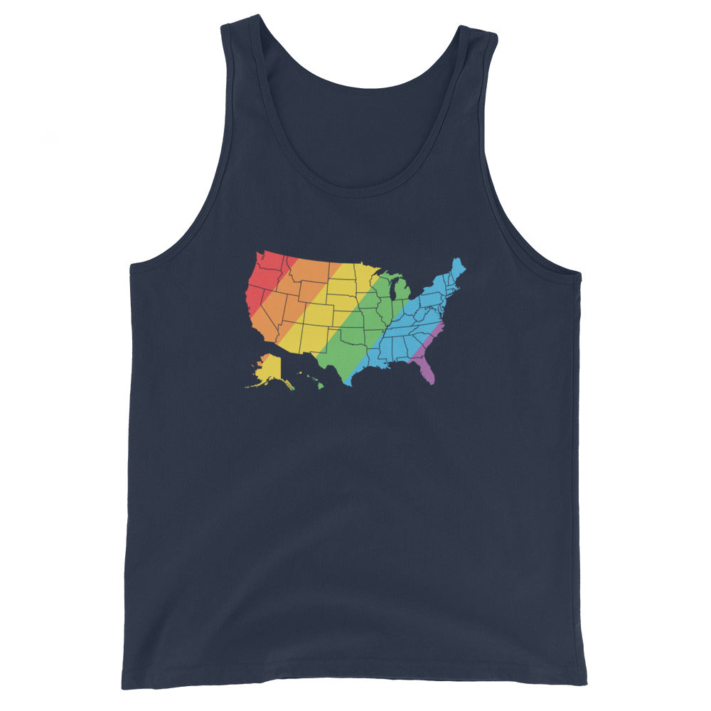LGBTQ Pride USA Map Gay Pride Tank Top