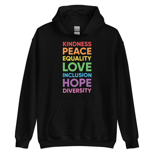 Kindness Peace Equality Gay Pride Hoodie