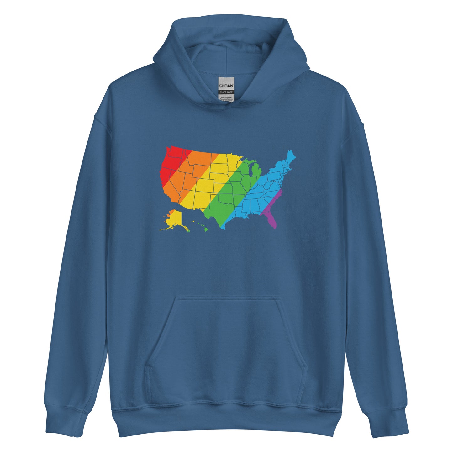 LGBTQ United States of America Map Pride Unisex Hoodie