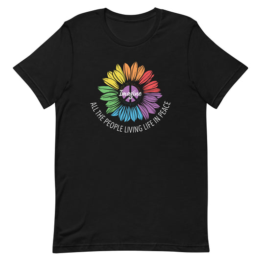 Imagine All The People Living in Peace Gay Pride T-shirt