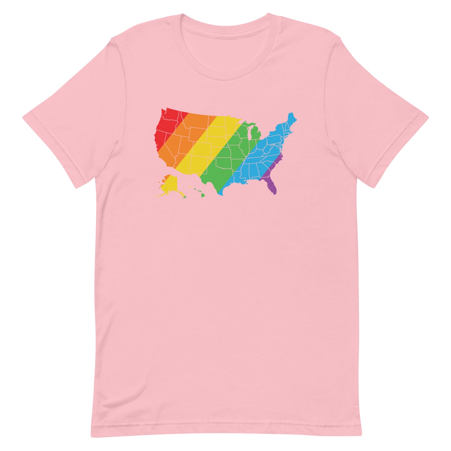 LGBTQ United States of America Map Pride T-shirt