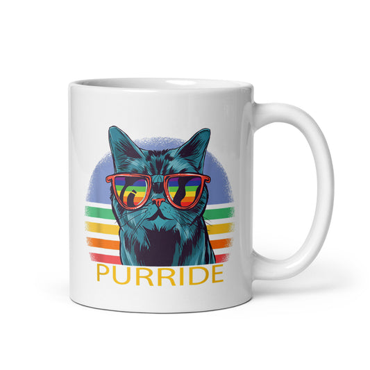 Funny Purride Cat Gay Pride Mug