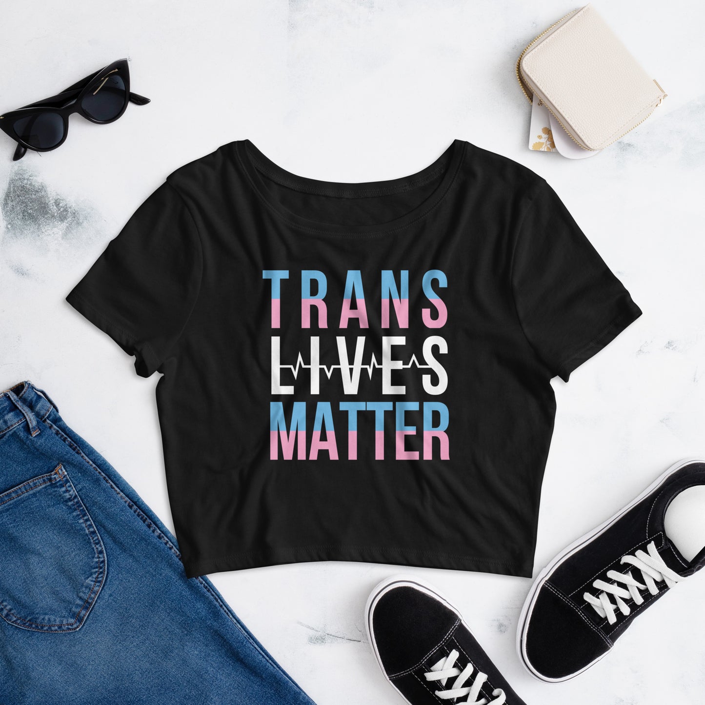 Trans Lives Matter Gay Pride Women’s Crop Tee
