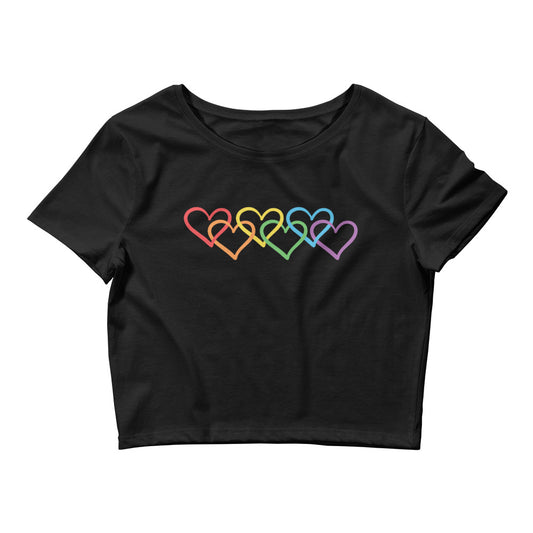 LGBTQ Pride Hearts Crop Tee