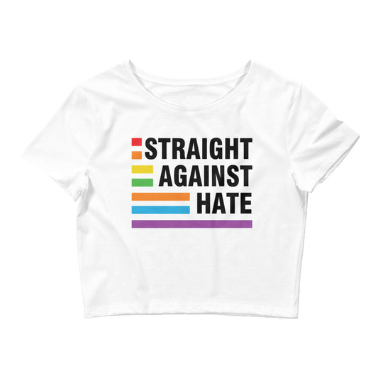 Straight Against Hate LGBTQ Pride Women’s Crop Tee