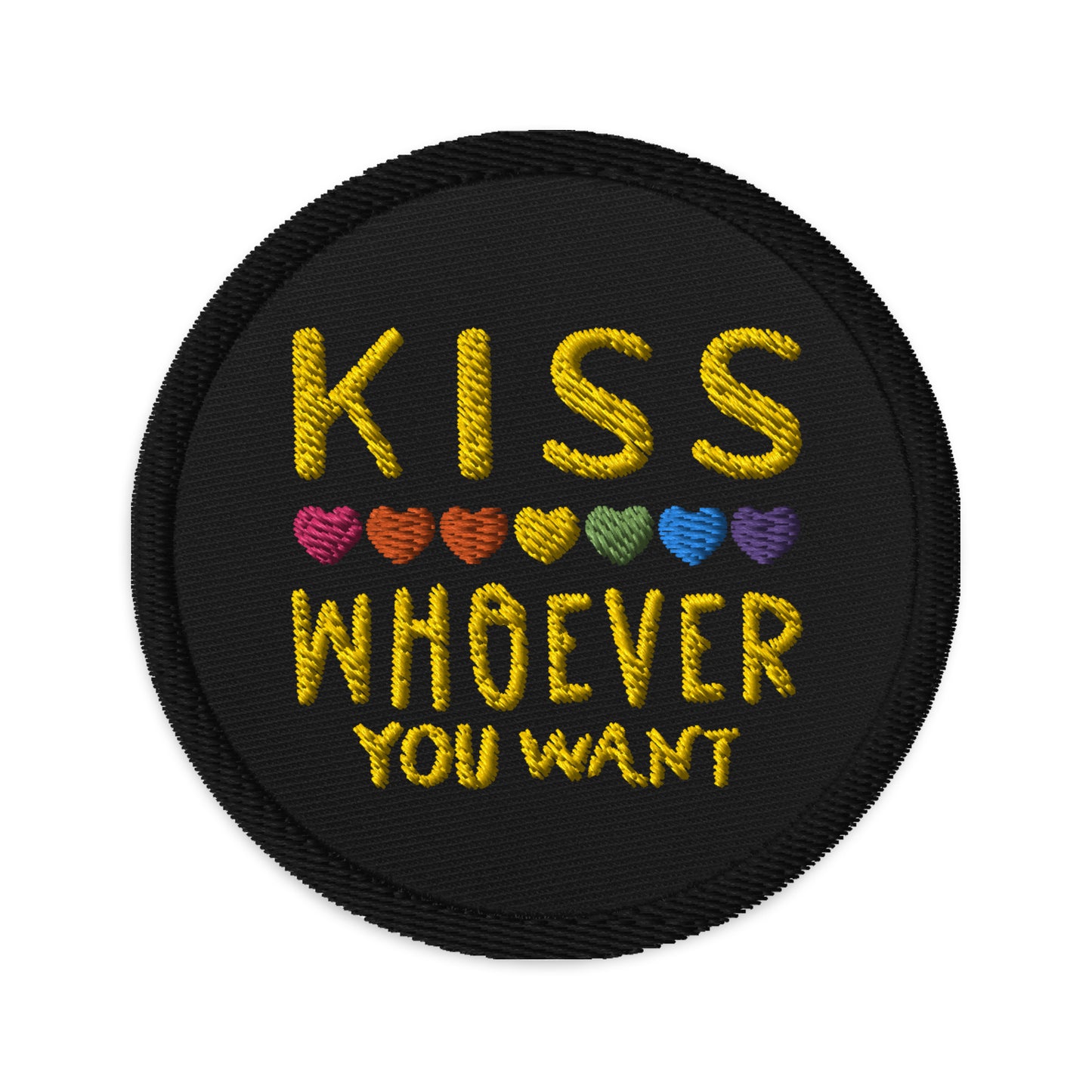Kiss Whoever You Want Pride Embroidered patches - gay pride apparel