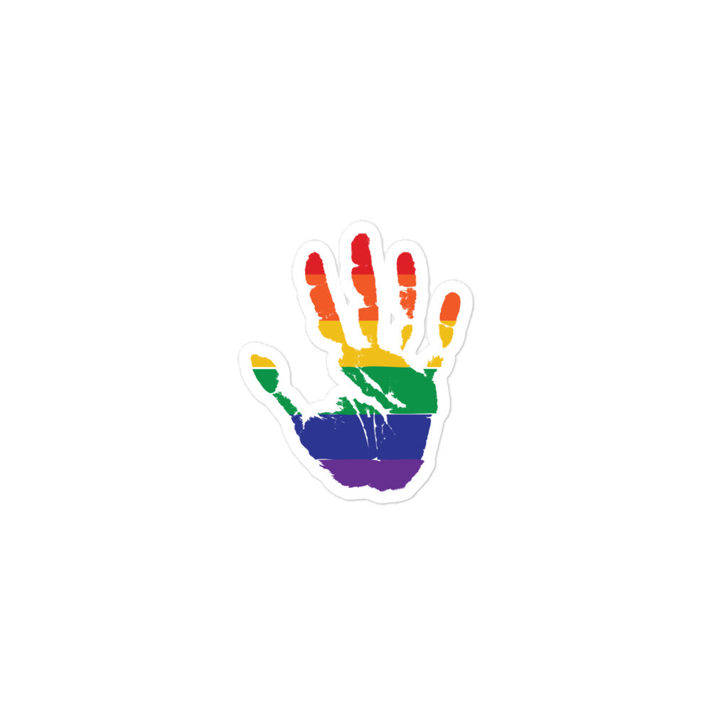 LGBTQ Rainbow Palm Sticker - gay pride apparel