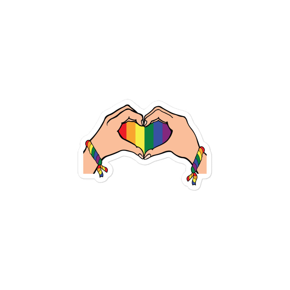 Gay Pride Rainbow Heart Sticker - gay pride apparel