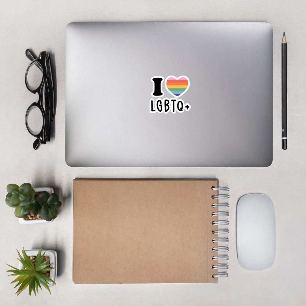 I Love LGBTQ+ Sticker - gay pride apparel