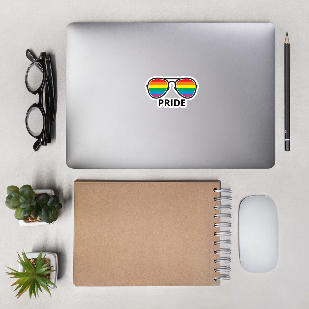 Rainbow Pride Sunglasses Sticker - gay pride apparel