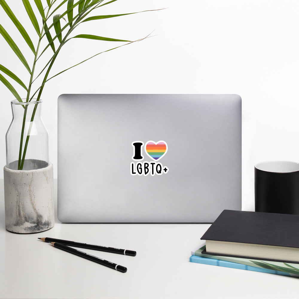 I Love LGBTQ+ Sticker - gay pride apparel