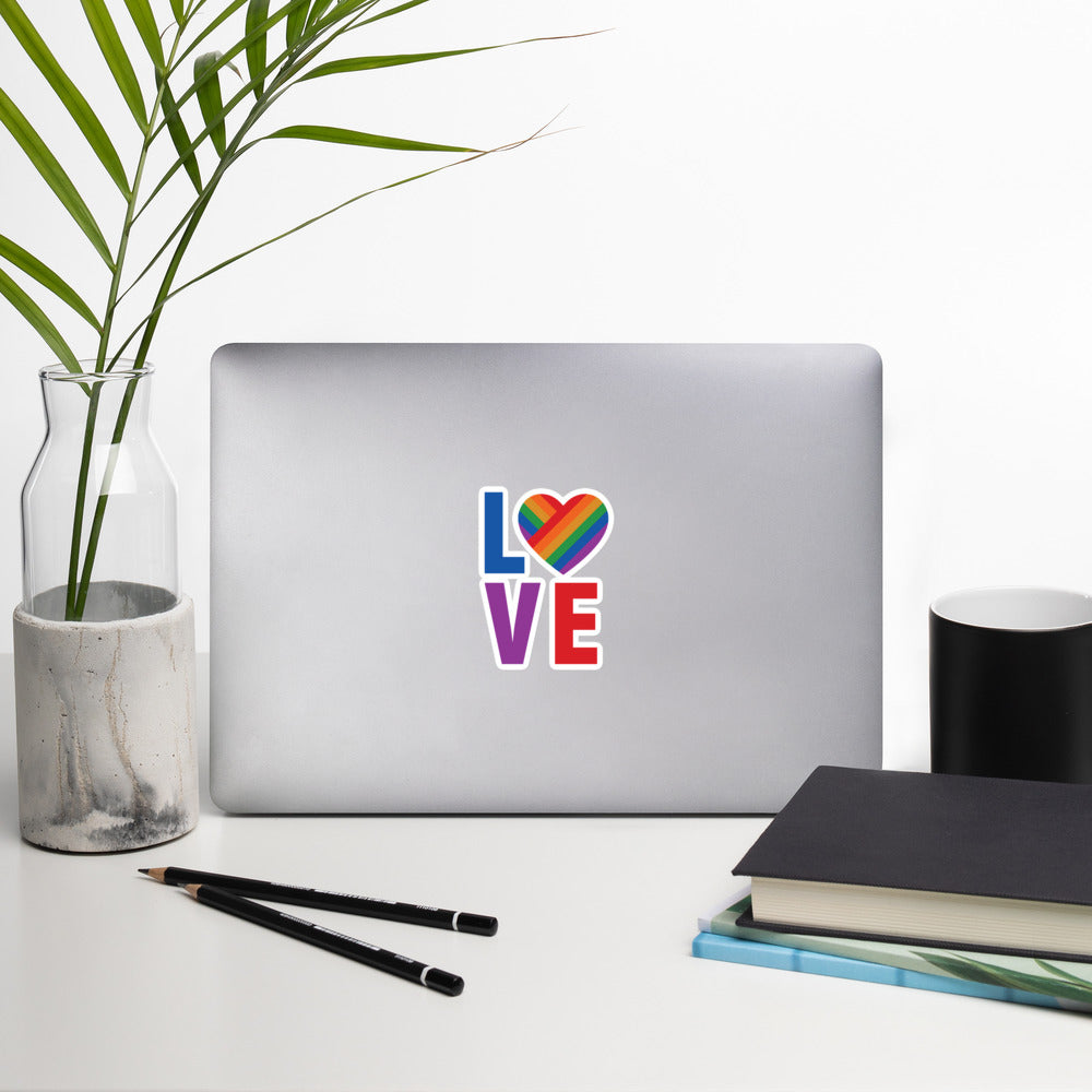 Pride Love Rainbow Sticker - gay pride apparel