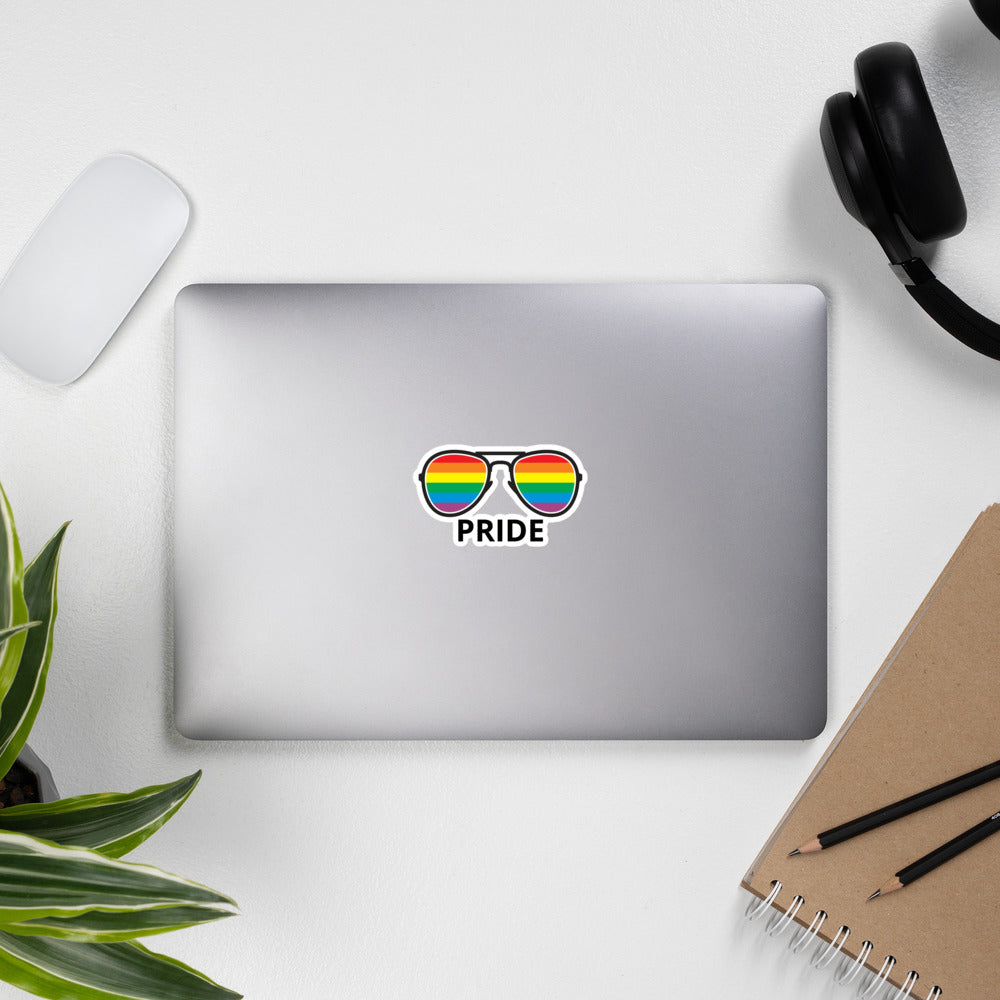 Rainbow Pride Sunglasses Sticker - gay pride apparel