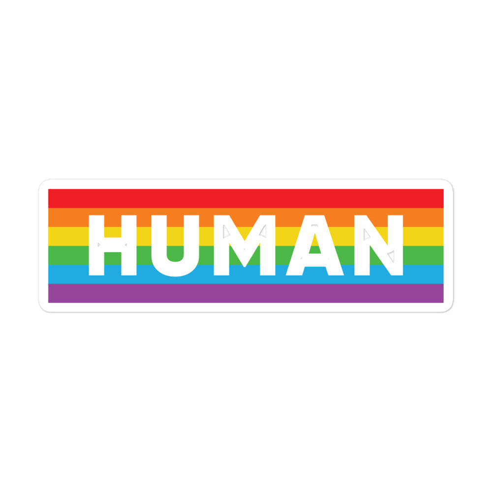 Human Rainbow Flag Sticker - gay pride apparel