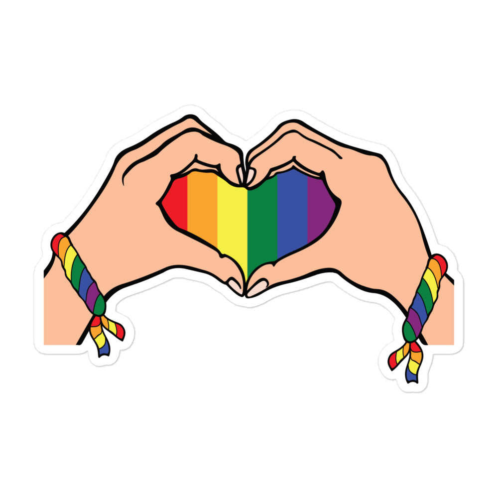 Gay Pride Rainbow Heart Sticker - gay pride apparel