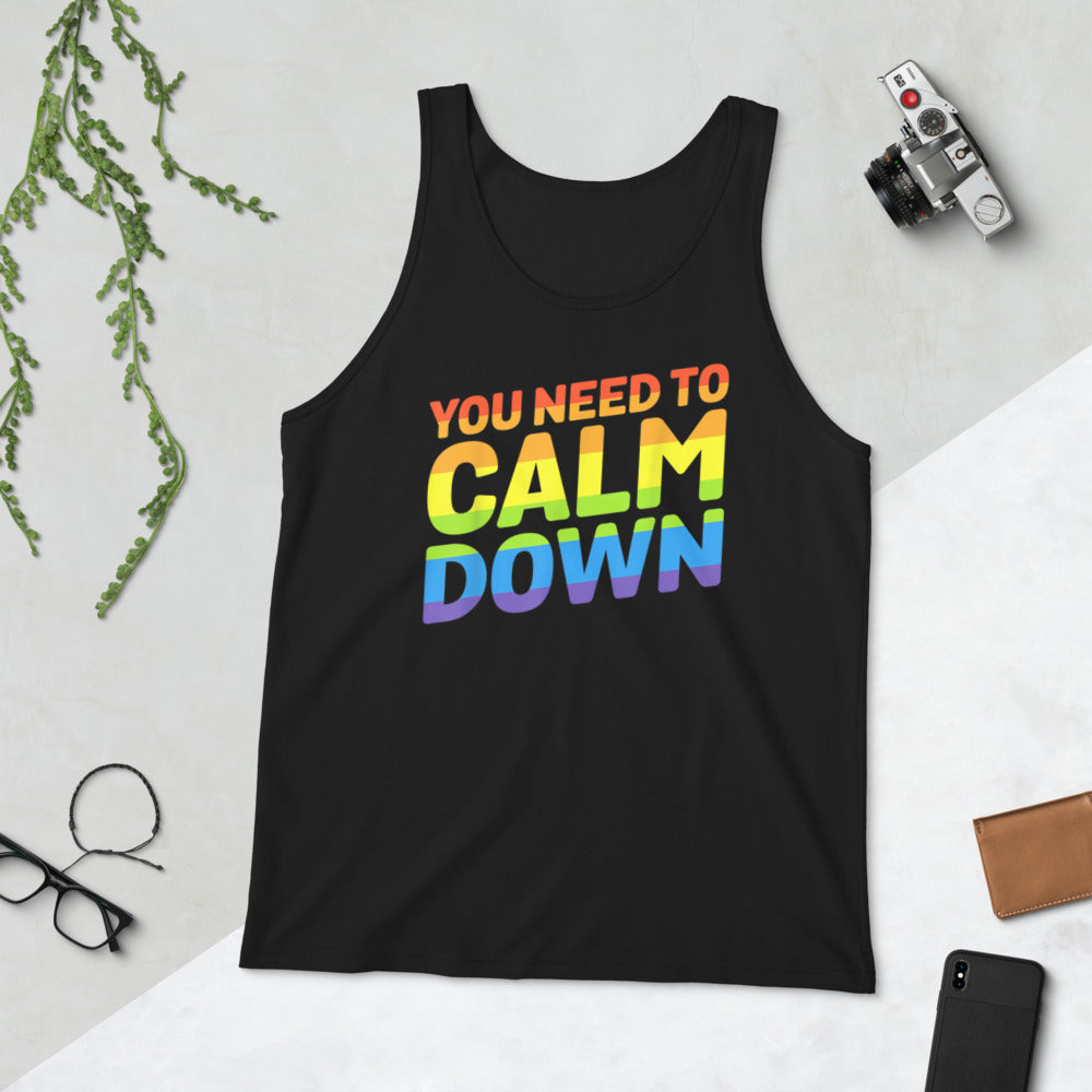 You Need to Calm Down Unisex Tank Top - gay pride apparel