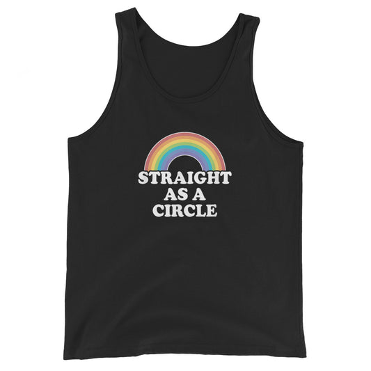 Straight As a Circle Unisex Gay Pride Tank Top - gay pride apparel
