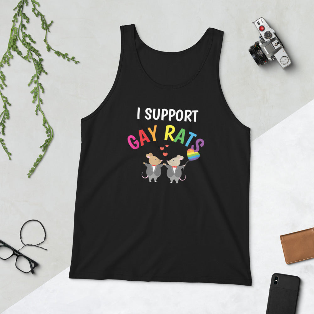 I Support Gay Rats Unisex Tank Top - gay pride apparel