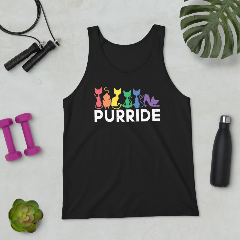 Purride Cat Unisex Tank Top - gay pride apparel