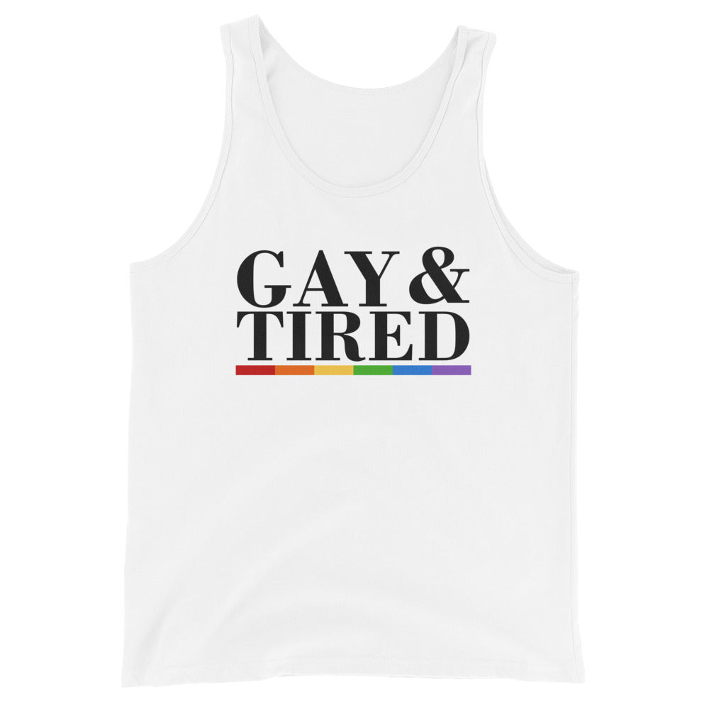 Gay & Tired Unisex Tank Top - gay pride apparel