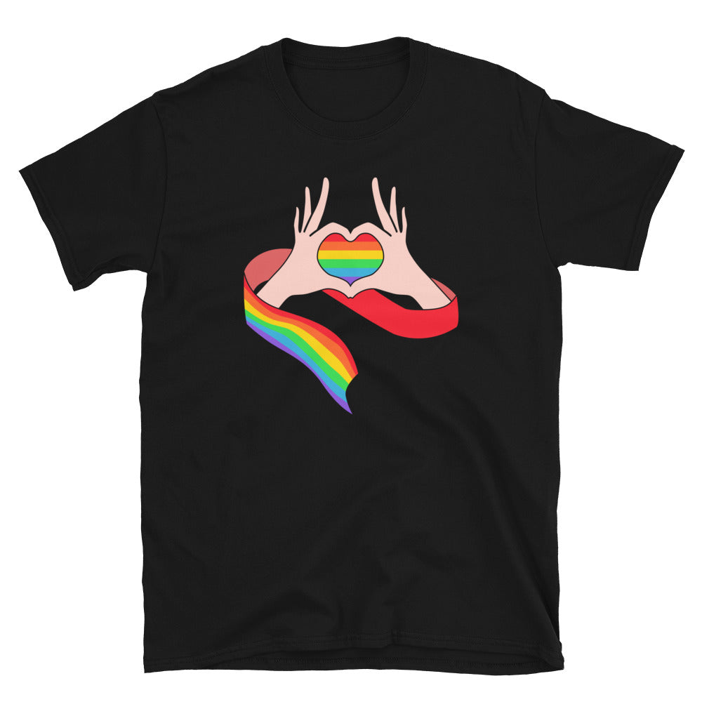 LGBTQ Heart and Pride Rainbow Flag Gay Pride T-Shirt - gay pride apparel