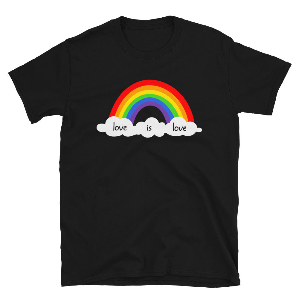 Love is Love Rainbow Over Cloud Gay Pride T-Shirt - gay pride apparel
