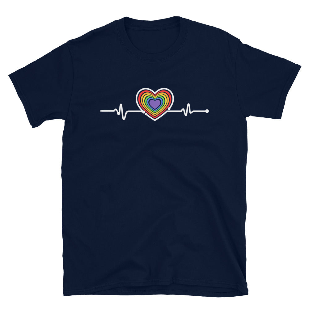 LGBTQ Heart Beat Gay Pride T-Shirt - gay pride apparel