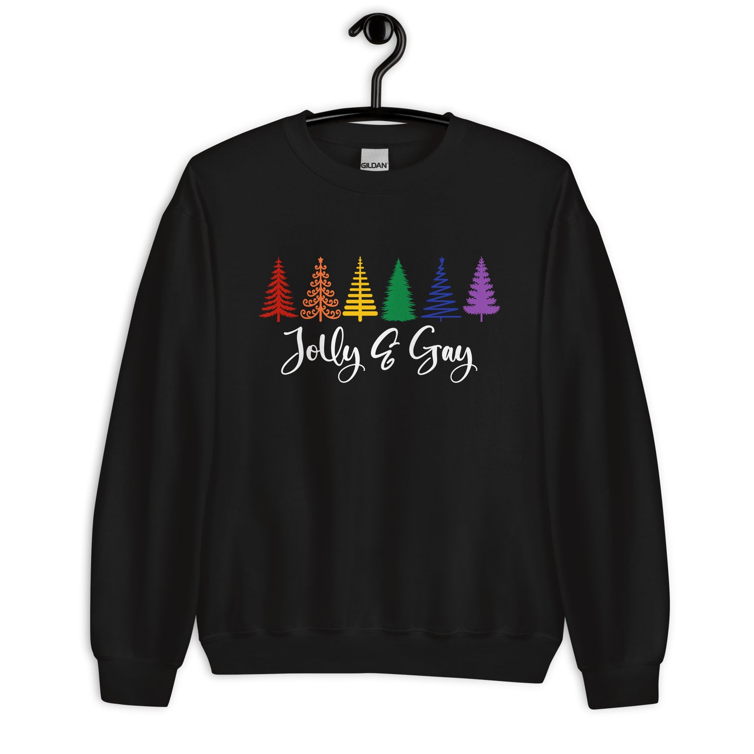 Jolly & Gay Ugly Christmas Sweatshirt - gay pride apparel