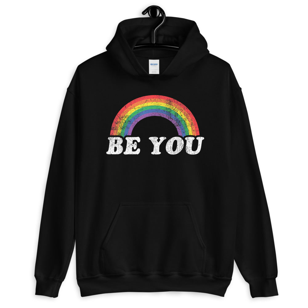 Be You Gay Pride Flag Hoodie - gay pride apparel