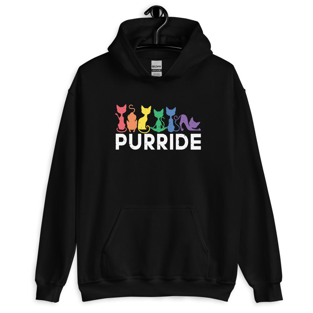 Purride Cat Unisex Gay Hoodie - gay pride apparel