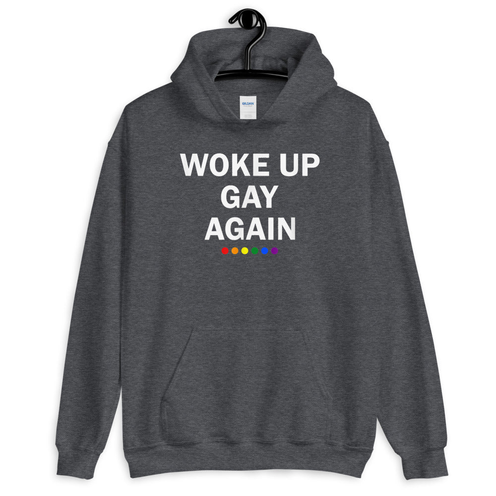 Woke Up Gay Again Unisex Gay Pride Hoodie - gay pride apparel