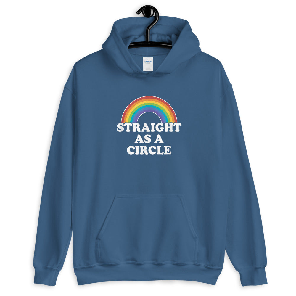 Straight As a Circle Unisex Gay Pride Hoodie - gay pride apparel