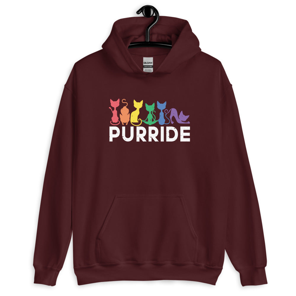Purride Cat Unisex Gay Hoodie - gay pride apparel