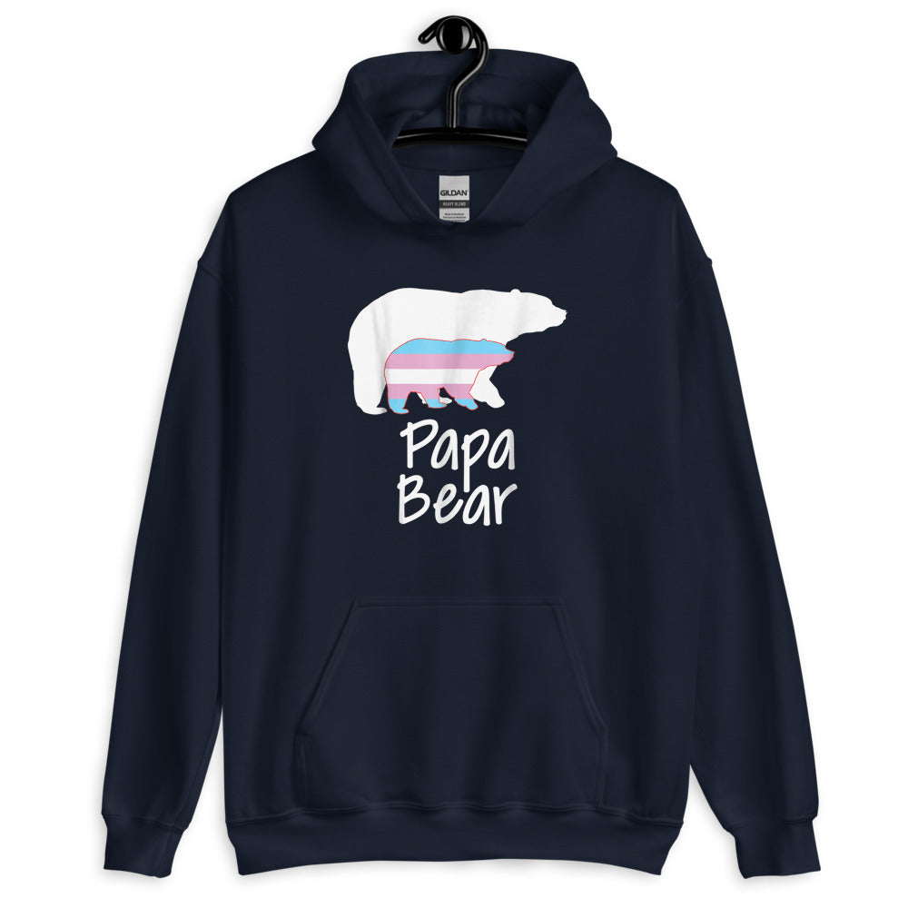 Papa Bear Transgender Child Proud Dad Unisex Hoodie - gay pride apparel