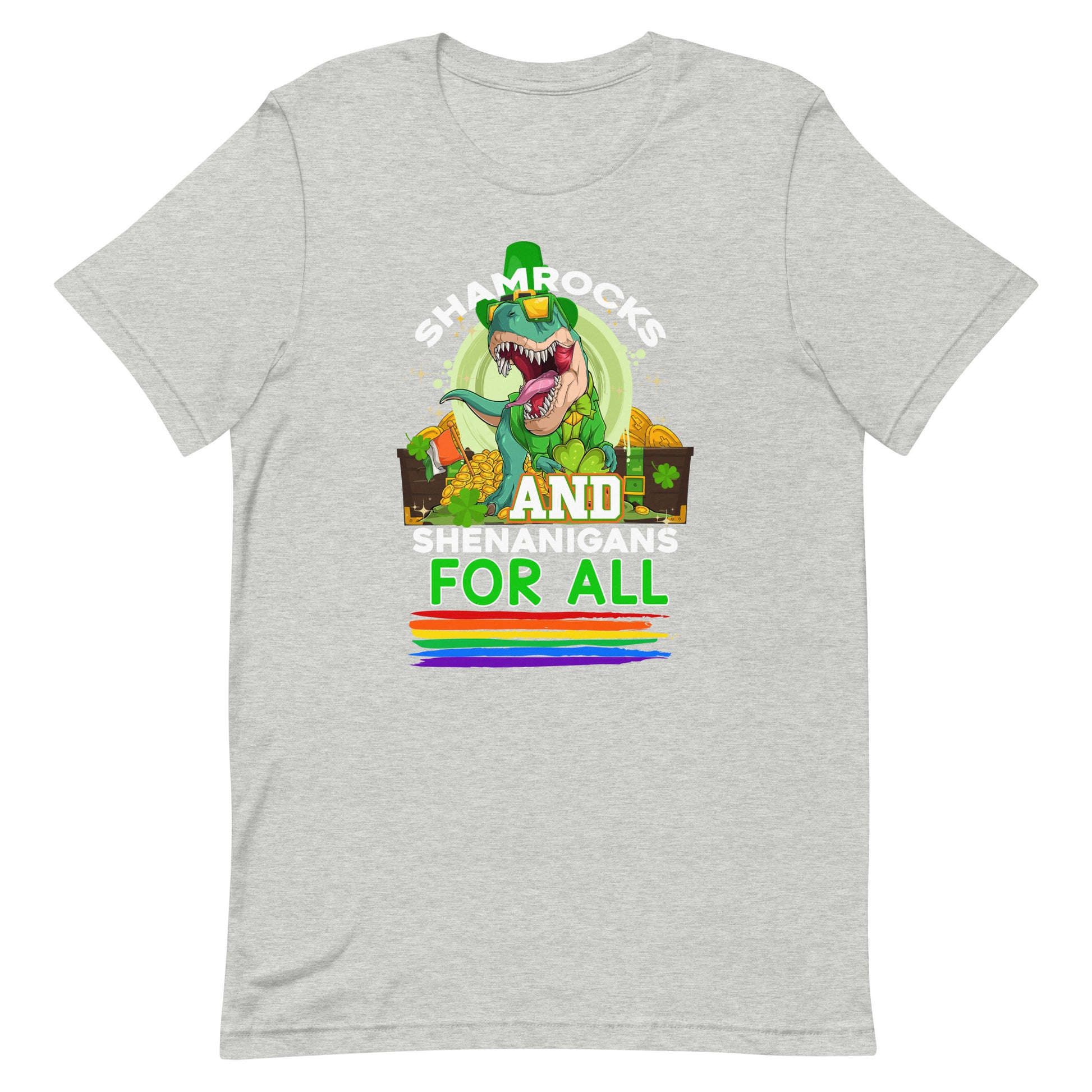 Shamrocks and Shenanigans For All Pride T-Shirt - gay pride apparel