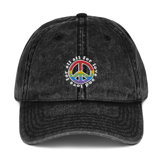 All for Love, Love For All Vintage Cap - gay pride apparel