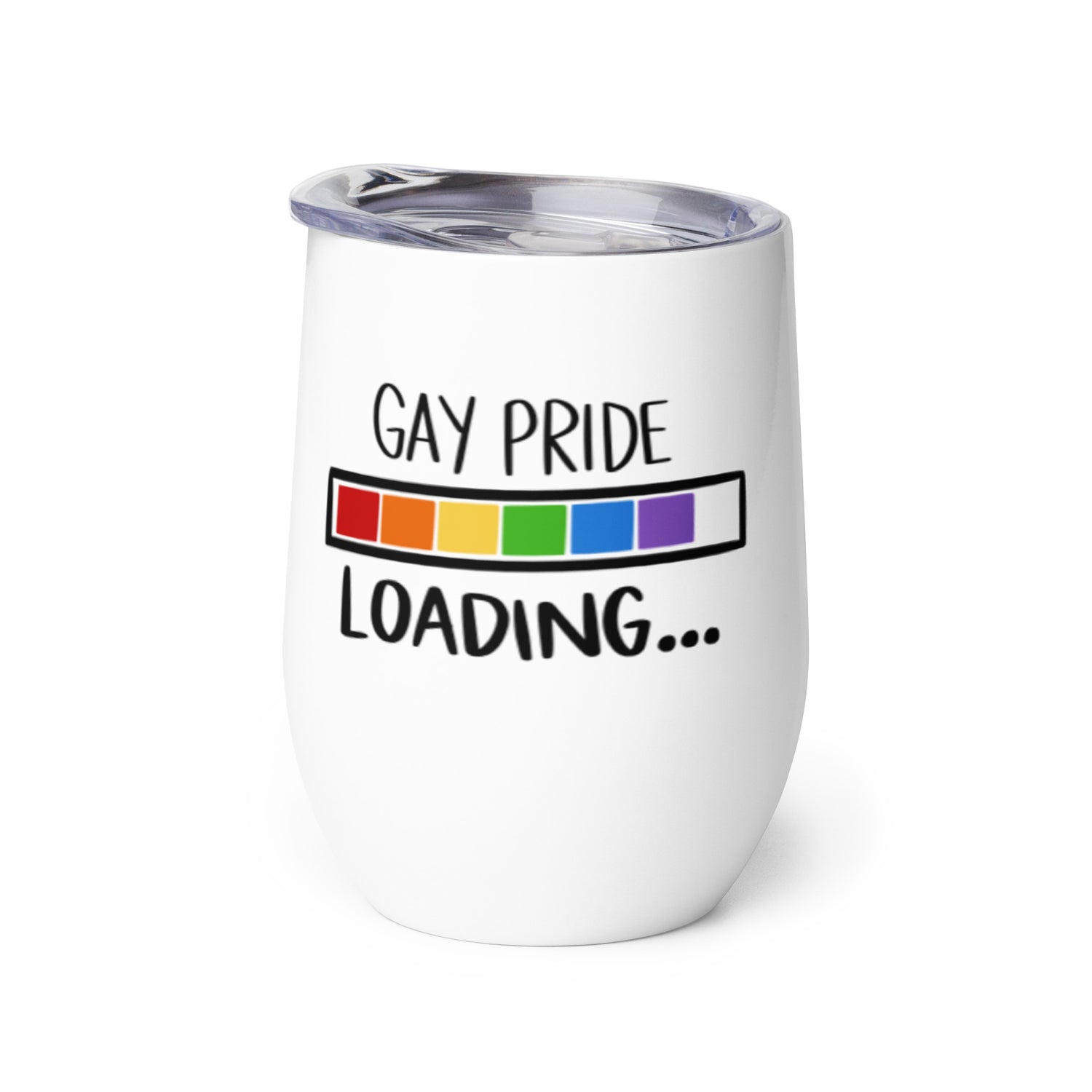 Gay Pride Loading Wine tumbler - gay pride apparel