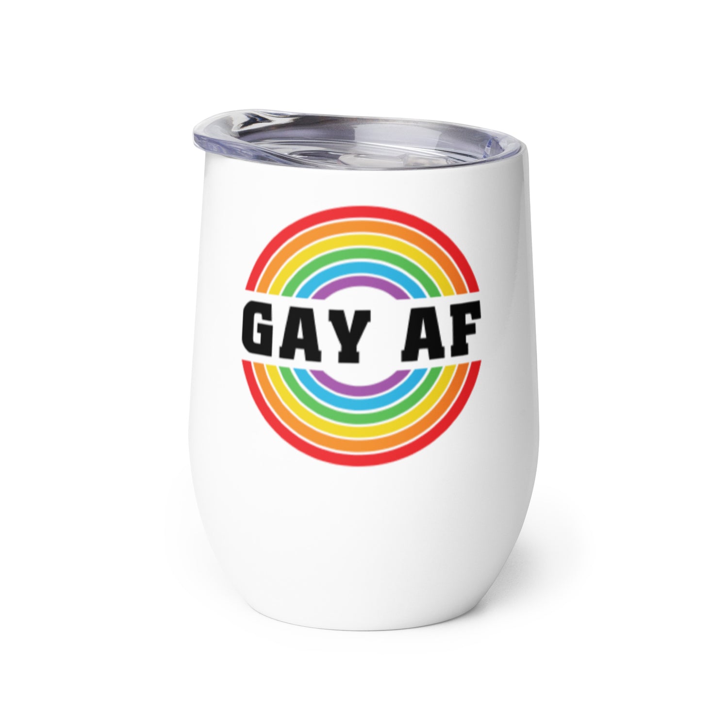 Gay AF Gay Pride Wine tumbler - gay pride apparel