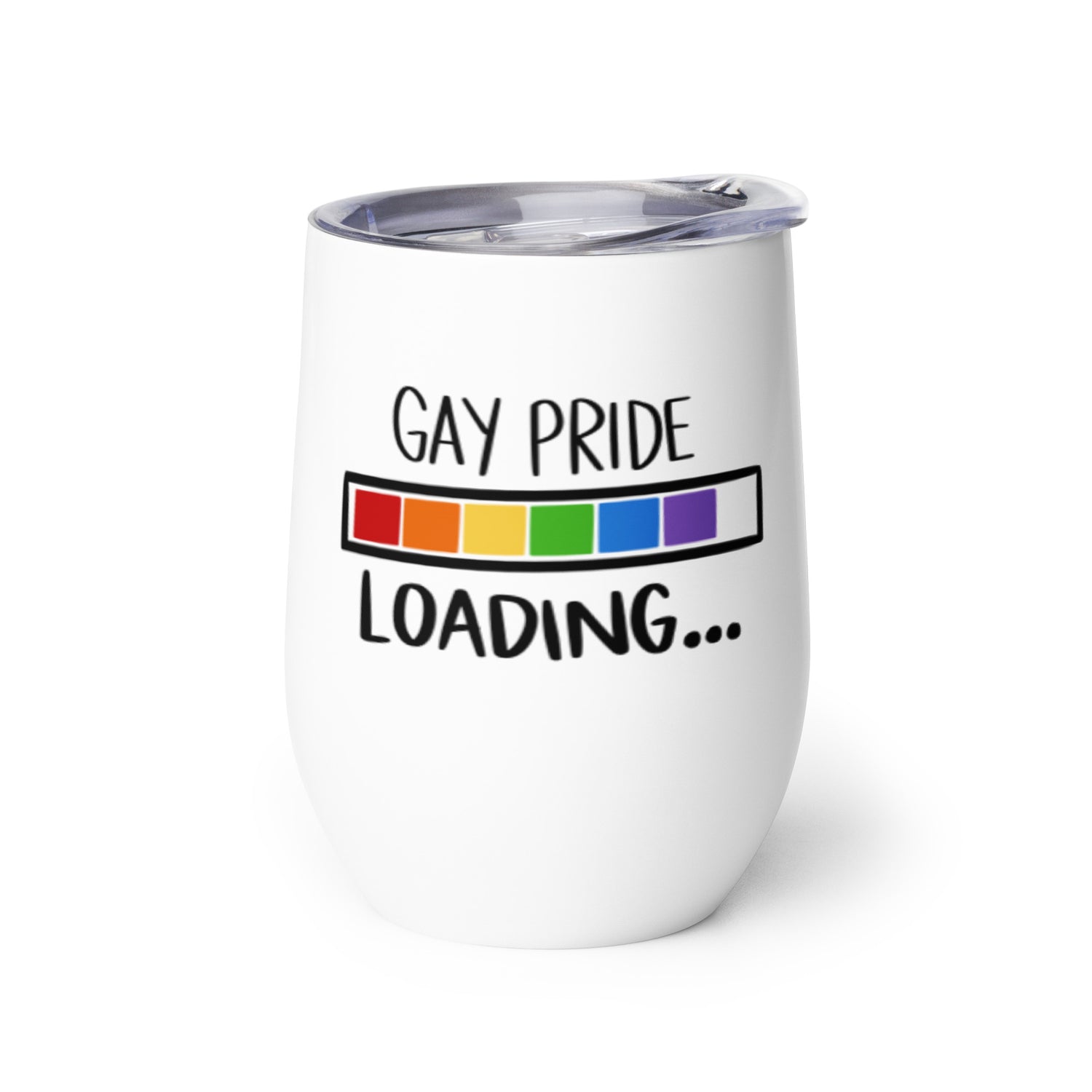 Gay Pride Loading Wine tumbler - gay pride apparel